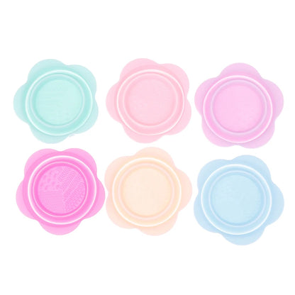Silicone Makeup Brush Cleaner Folding Powder Puff Cleaning Bowl Eyeshadow Brushes Washing Soft Mat Beauty Tools Scrubber Box