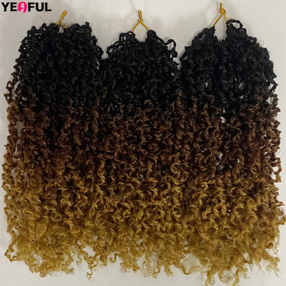 1-6 Packs Yanky Twist Crochet Hair 12"Pre-twisted Natural Black Kinky Mini Spring Twist Small Curly Senegalese Twist Hair Braids