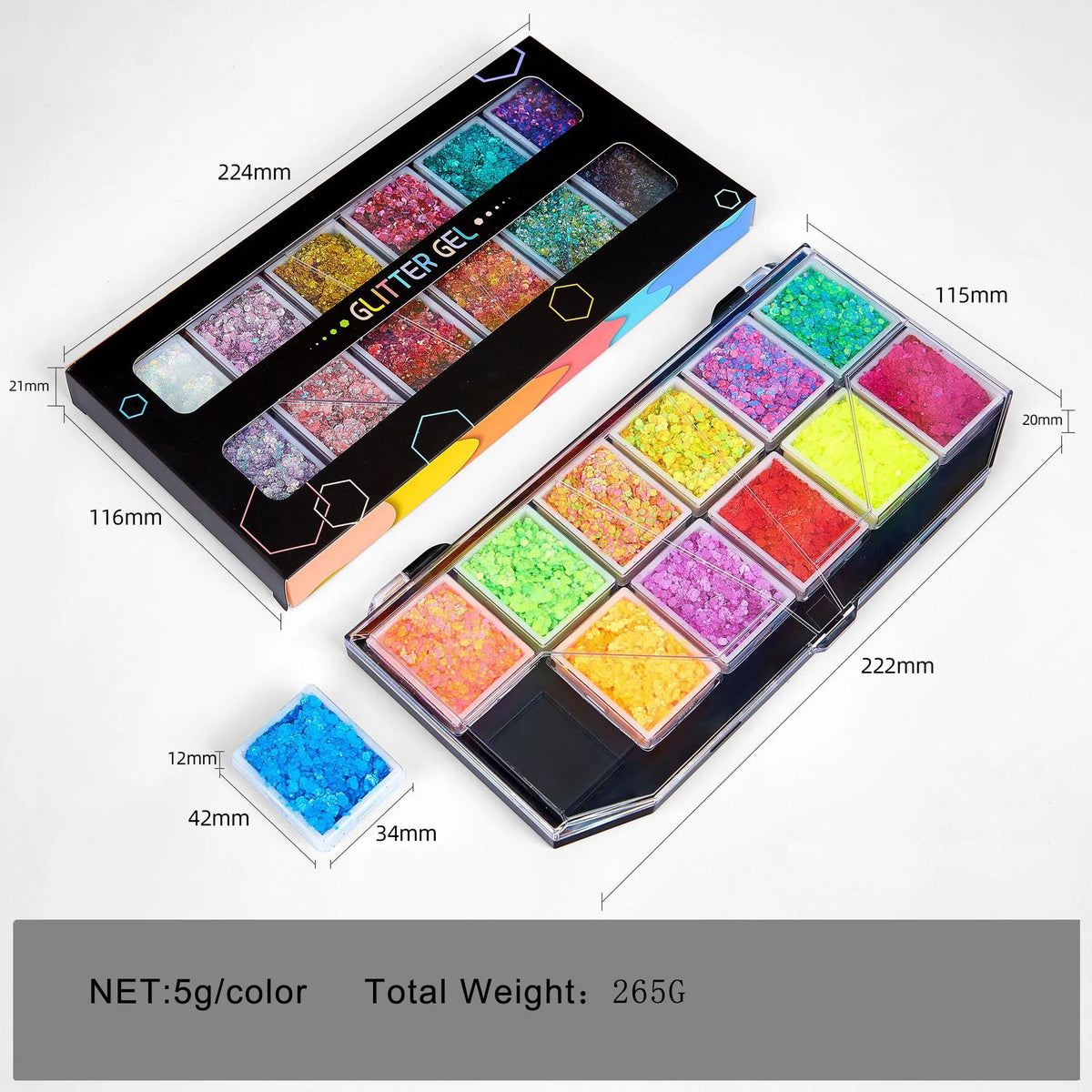 Christmas Sequins Decorative Body Cream Luminous Holographic Multicolor UV Chunky Glitter Gel Paste Palette