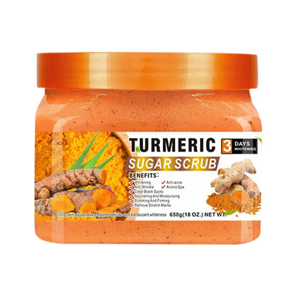 Turmeric Sugar Scrub 650g Each Body Exfoliator Natural Brightening Moisturizing Scrub for Glowing Smooth Skin