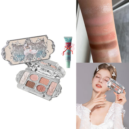 Flower Knows Chocolate Wonder-Shop 8-Color Eyeshadow Palette Matte Shimmer Waterproof Highly Pigmented Long Lasting Makeup