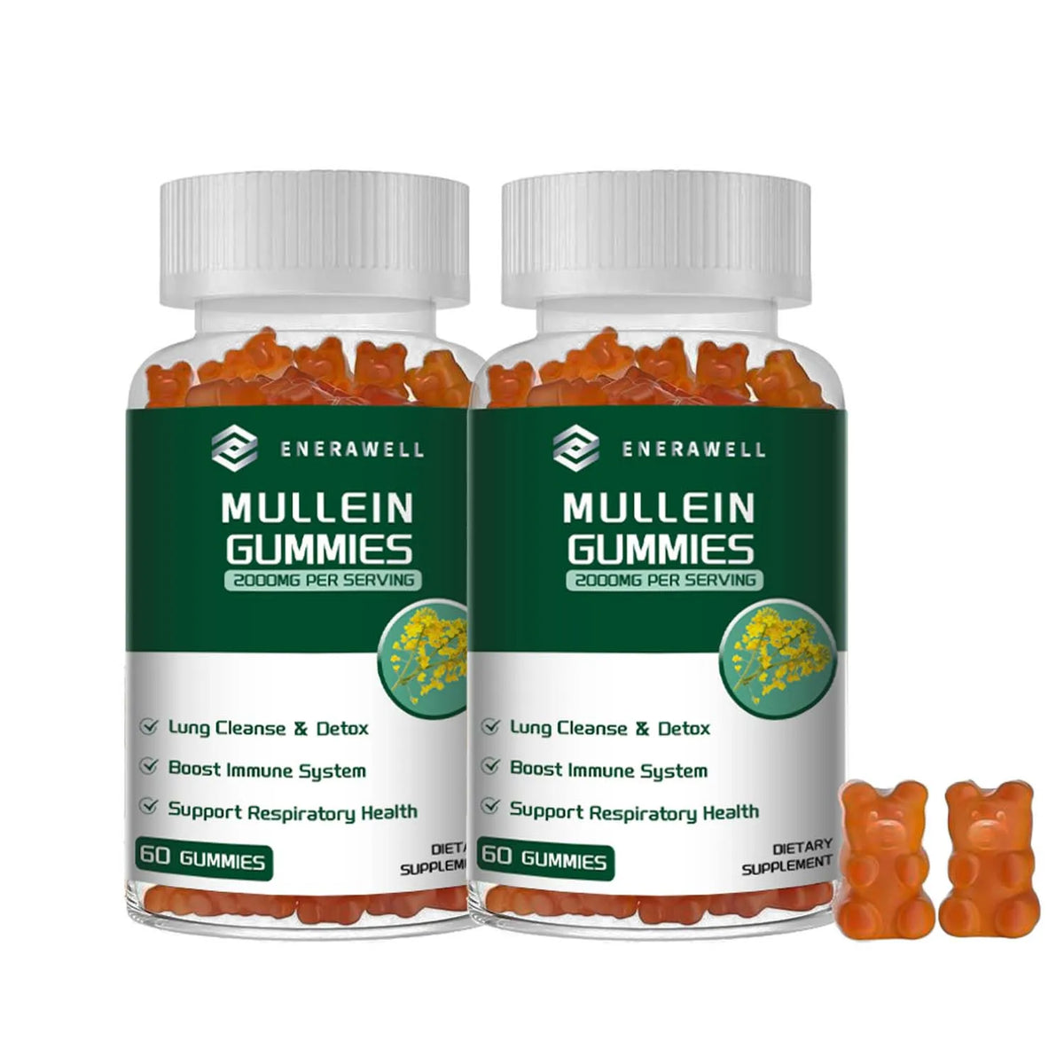Mullein Gummies 2000mg - Supports Clear Lungs & Respiratory Health, Natural Detoxification, Enhanced Immune Function