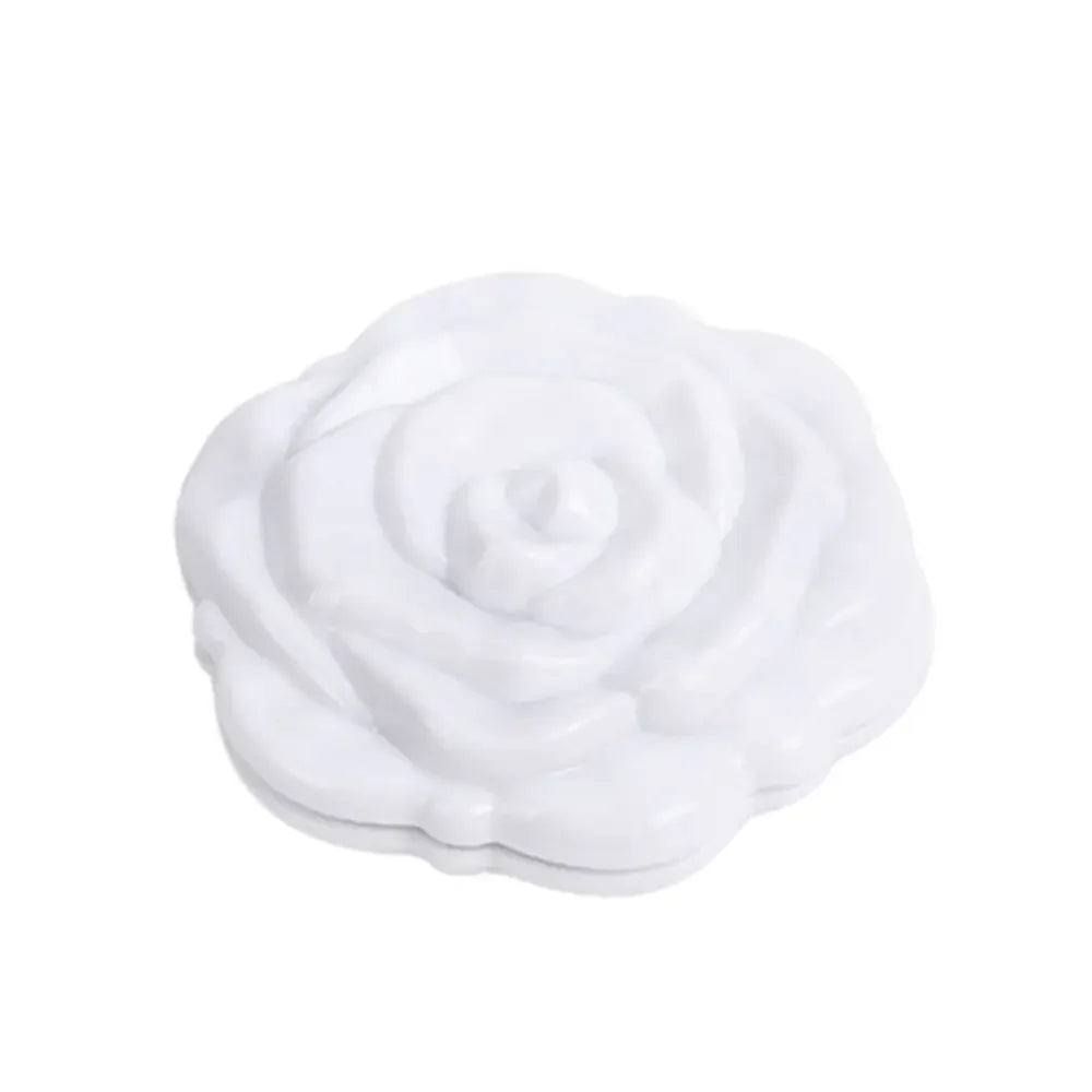 New Double-Sided Rose Flower Makeup Mirror Round Shape Handheld Mini Pocket Mirror Convenient Cosmetic Mirror Travel Beauty Tool