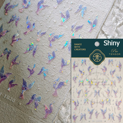 Gold Stamped Shell Conch Scallop Starfish Pearl 5D Embossed Self Adhesive Nail Art Stickers Delicate Ocean Style Manicure Decals