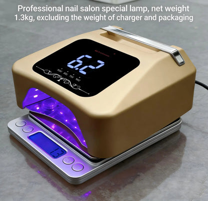 Professional 72W Rechargeable UV LED Nail Lamp with 36pcs LED Bulbs Multi-Timer Cordless Nail Dryer for Salon Manicure