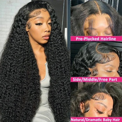 250% Loose Deep Wave 13x6 HD Lace Frontal Wig Brazilian 30 34 Inch Transparent 13x4 Curly Lace Frontal Human Hair Wigs For Women