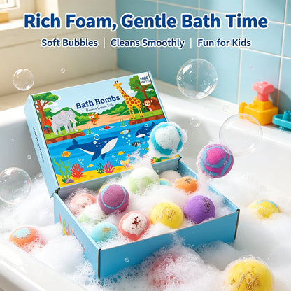 Kids Bubble Bath Ball Moisturizing Skin Care Relaxing Bathtime Surprise Hidden Toy Birthday Holiday Gift Boy&girl Bath Fizz Ball