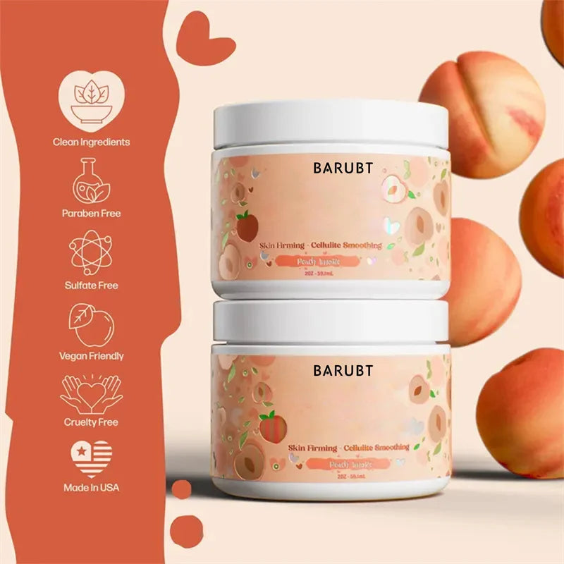 Peach Firming Body Cream Anti-Cellulite Skin Smoothing Tightening Lotion for Women Reduce Stretch Marks Improves Skin Elasticity