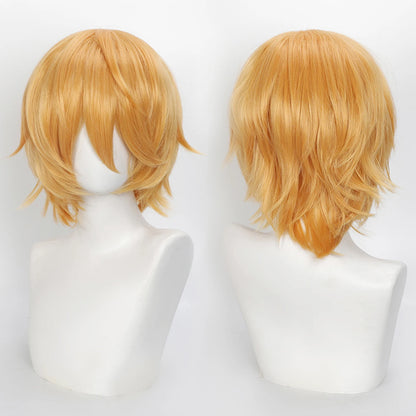 Short Wavy Bob Synthetic Wig with Air Bangs Heat Resistance Shoulder Length Curled 14inch Wigs for Daily Use Cosplay for Women