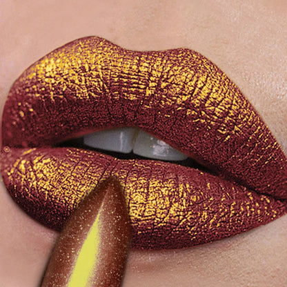 5 colors pearlescent metallic lipstick bold& intense glitter shinny lip tint  long lasting lip senior matte lip makeup gifts