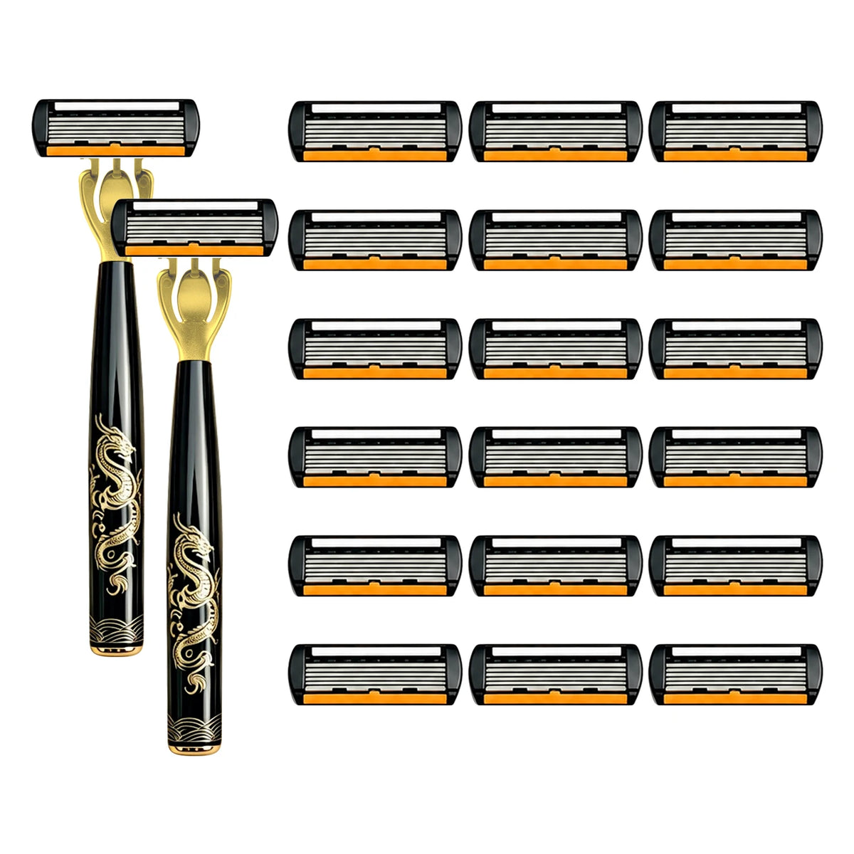 Men's Manual Safety Razor Set, Featuring 6-Layer Stainless Steel Blades and an Aloe vera Lubricating Strip | Perfect as a Gift.