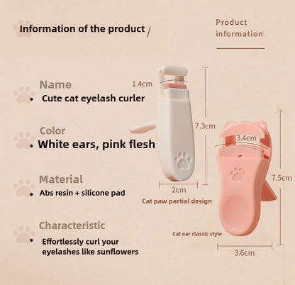 1/2pcs Cat Ear Eyelash Curler, Gentle Curling Lash Tool, No Hurt to Eyelids, Beginner-Friendly, Lightweight