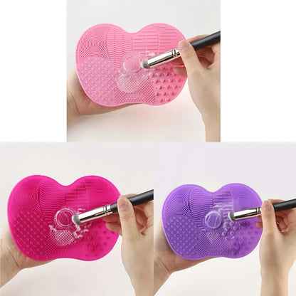 1/2/3Pcs Brush Cleaner Scrubbe Board Cosmetic Makeup Brush Washing Silicone Gel Cleaning Mat Foundation Makeup Brush Cleaner Pad