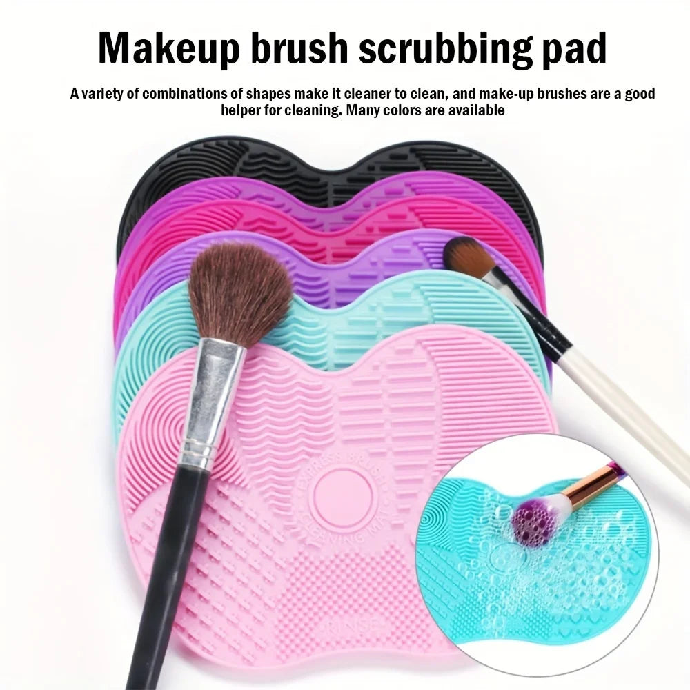 1Pc For Effective Cosmetic Tool Cleaning Makeup Brush Cleaner Silicone Cup Apple-Shaped Pad With Suction