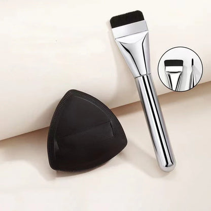 【M】1Set Foundation Brush Mixing Palette Stainless Steel Mixer Palette With Spatula Lipstick Eye Shadow MakeUp Tools