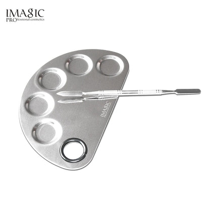 IMAGIC Professional Makeup Palette Tray Mixed Paint Stainless Steel Oil Paint Palette Watercolor Oil Painting Art Makeup Tools