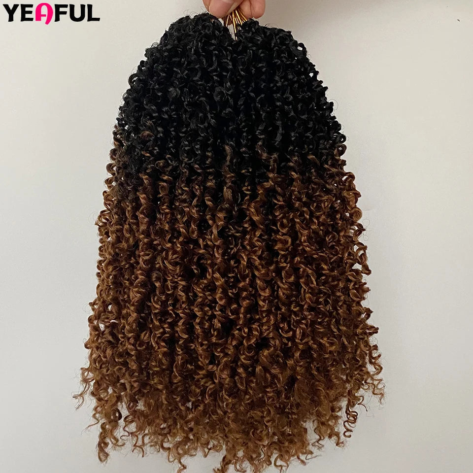 1-6 Packs Yanky Twist Crochet Hair 12"Pre-twisted Natural Black Kinky Mini Spring Twist Small Curly Senegalese Twist Hair Braids