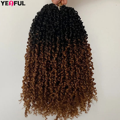 1-6 Packs Yanky Twist Crochet Hair 12"Pre-twisted Natural Black Kinky Mini Spring Twist Small Curly Senegalese Twist Hair Braids