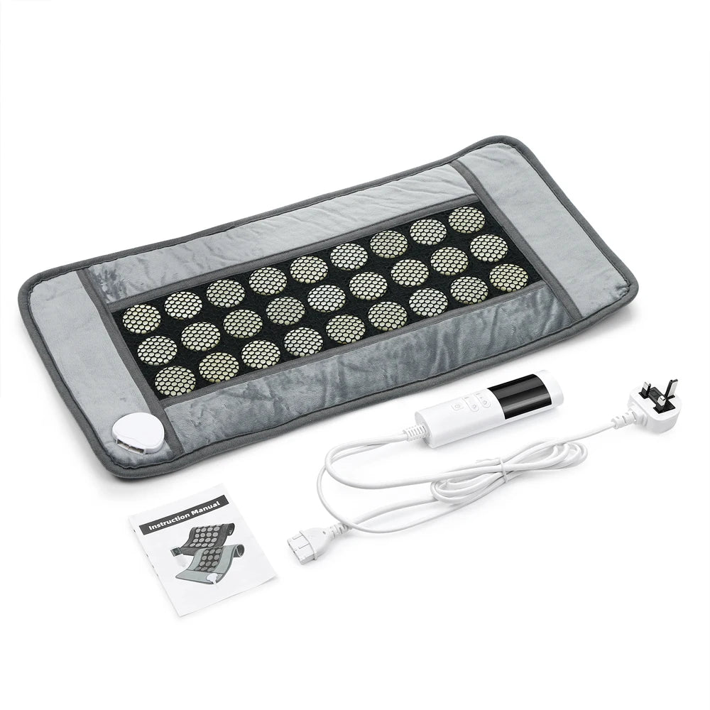Jade Heating Pad for Period Comfort, Warm Belly Wrap with 27 Natural Jade Stones, 9 Heat Levels, 4 Timers, Washable Mat
