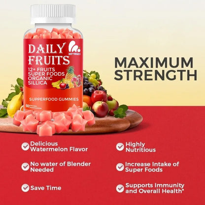 fruit gummies contain 12 types of super fruits, collagen supplements for immune and antioxidant support, gluten free, non GMO