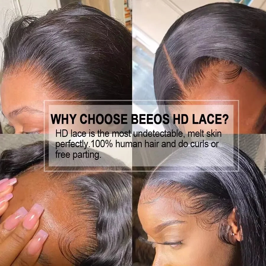 250% Ultra Fitted Body Wave Wig With Bangs 13x6 HD Lace Frontal Wigs Quick Weave Wig Invisible HD Lace Wig Deep Part Brazilian