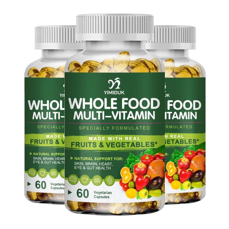 Whole Food Multivitamin Minerals Capsules, Supplement For Stress, Energy And Immune Support