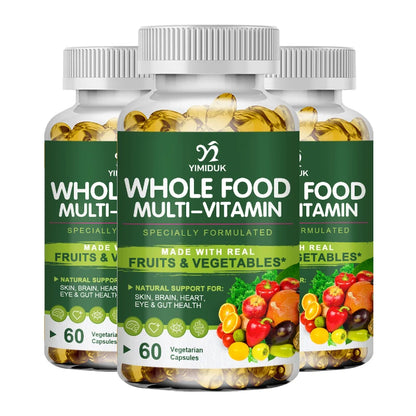 Whole Food Multivitamin Minerals Capsules, Supplement For Stress, Energy And Immune Support