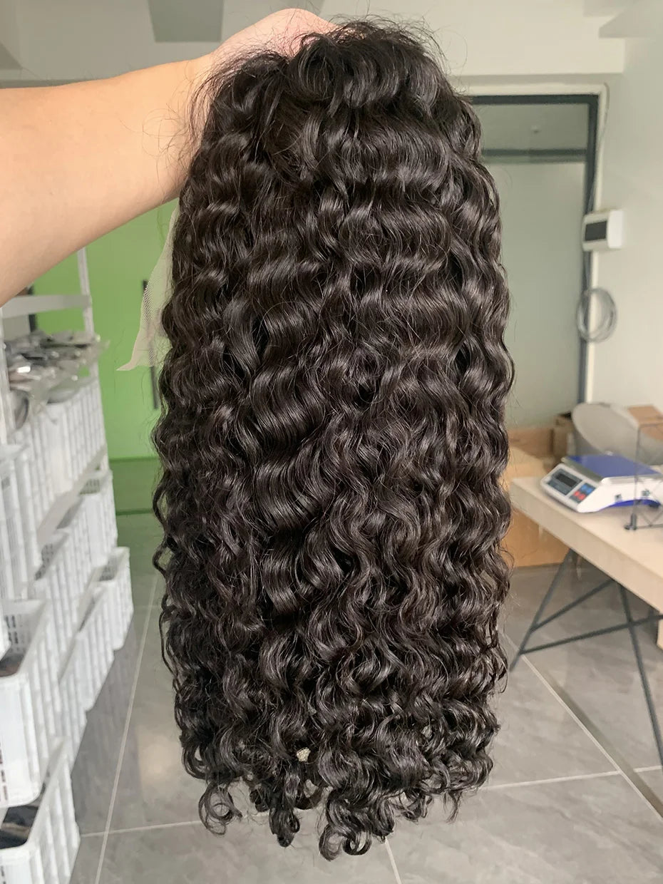 Water Wave 100% Human Hair 13x4 Lace Front Wig Raw Vietnamese 5x5 Glueless Transparent Lace Wigs Curly Pre Plucked