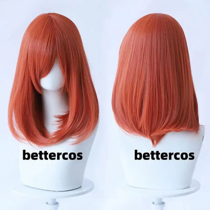 High Quality 40cm Medium Cosplay Wig With Bang Blond Pink Red White Gray Heat Resistant Synthetic Hair Wigs + Wig