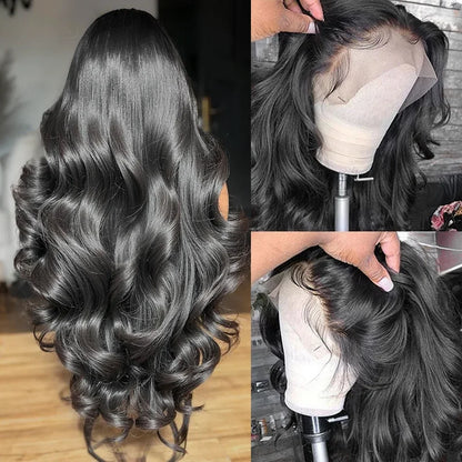 32 13x6HD Transparent Lace Front Wig Body Wave Human Hair 13x4 Lace Front Wig Glue Free Closed Wig Female