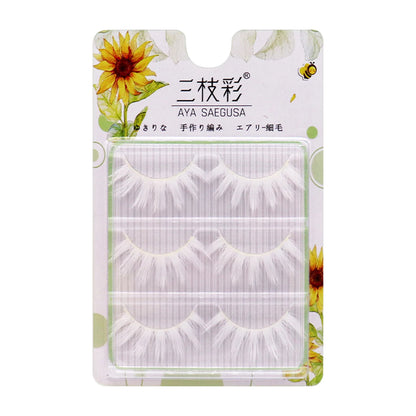 White lashes full strips Natural manga False Eyelashes DIY Wispy Strip lash For Women Halloween Christmas Party makeups