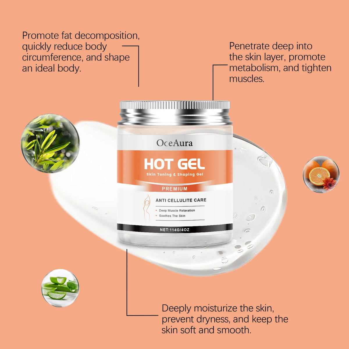 Hot Cream Firming Gel Organic Anti Cellulite Slimming Skin Tightening Stomach Fat Burning Moisturize Workout Body Massage Lotion