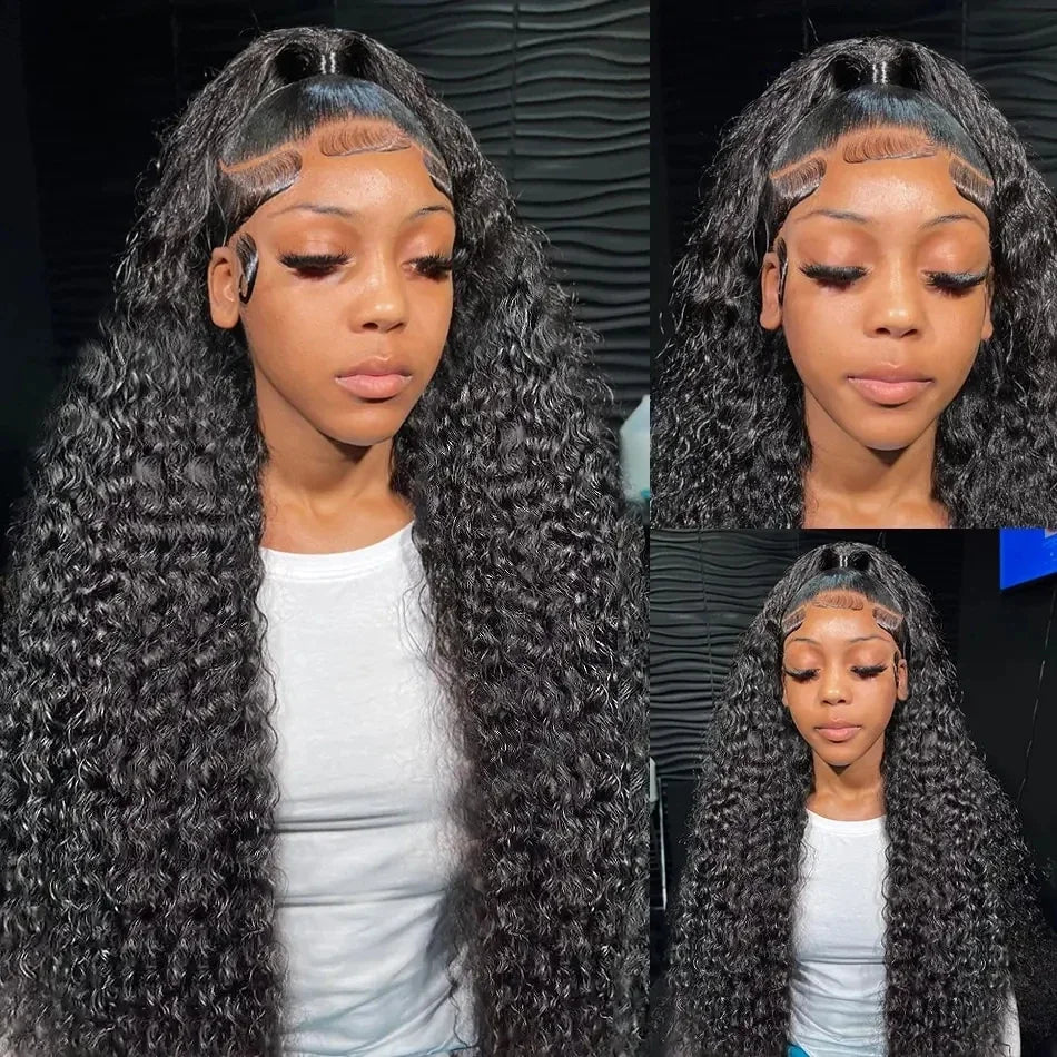 250% Loose Deep Wave 13x6 HD Lace Frontal Wig Brazilian 30 34 Inch Transparent 13x4 Curly Lace Frontal Human Hair Wigs For Women