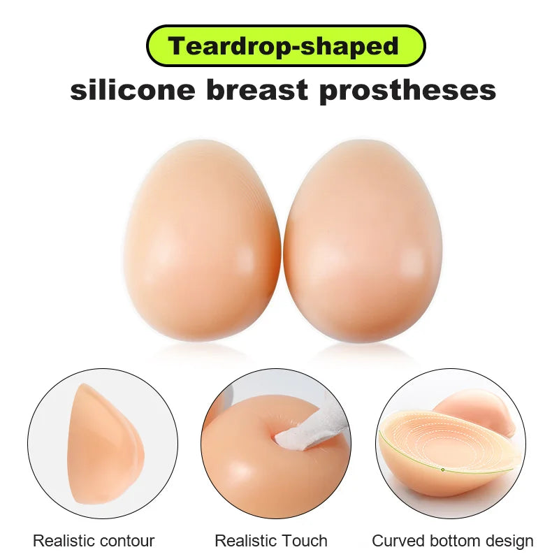 Artificial Silicone Breasts Forms Pads Fake Boobs Chest Women's Silicone Underwear Eexy Breast Padded Bra Becomes Big
