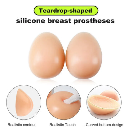 Artificial Silicone Breasts Forms Pads Fake Boobs Chest Women's Silicone Underwear Eexy Breast Padded Bra Becomes Big