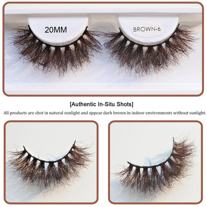 RED SIREN Brown Fluffy Mink Lashes 2026 New Design Luxurious Soft Natural Strip Lashes Cosplay Mink False Eyelashes Supplies