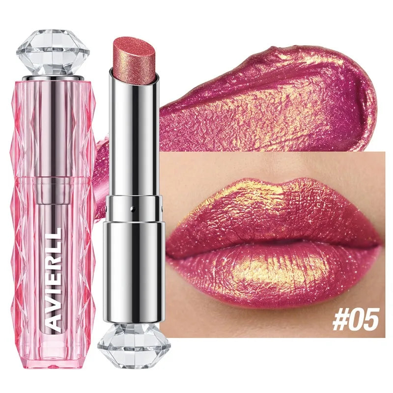 Polarizing Lipstick Starlight Holographic Shimmer Lip Stick Long Lasting Moisturizing Plumping Glitter Metallic Lip Tint Makeup