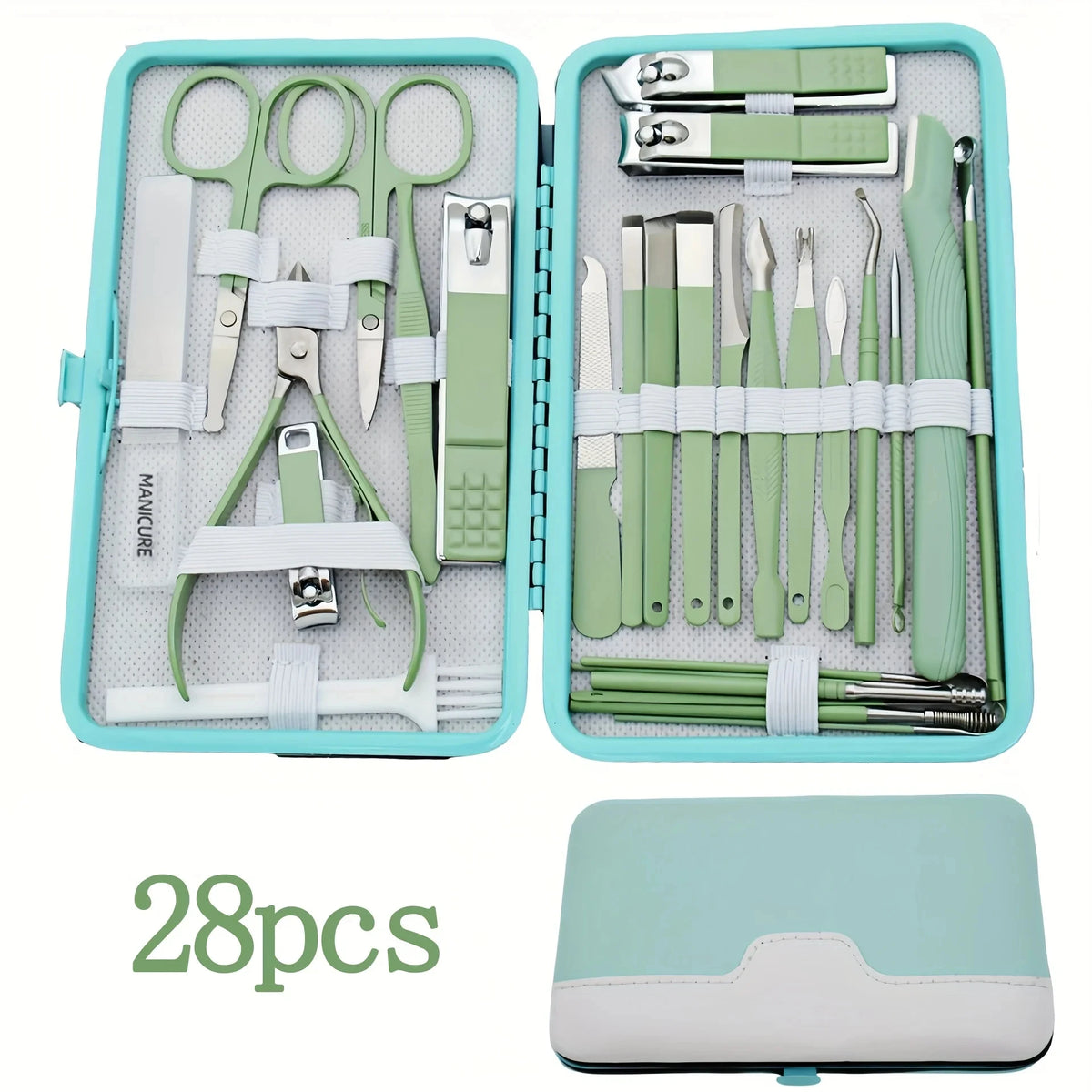 28Pcs New Stainless Steel Nail Clipper Set Grooming Tool Set With Portable Case Manicure Art Tool Nails Cut