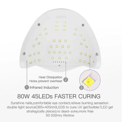 SUN X5 LED MAX Manicure Lamp 45 LEDs UV LED Nail Lamp For Nails Curing Nail Polish LED Nail Lamp Gel Dryer Lamps Nail Tools