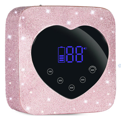 Rechargeable UV LED Nail Lamp 72W Cordless UV Light for Nails With Rhinestone Heart Shaped Manicure Pedicure Machine Nail Tools