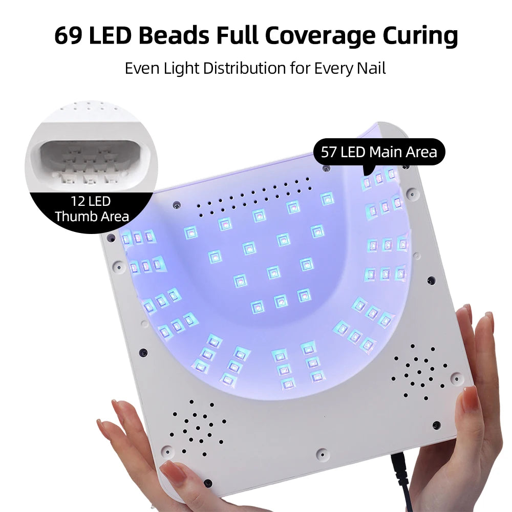 Dual‑Mode UV LED Nail Lamp Fast Drying Gel Nail Dryer Magnetic Mirror Base Auto Sensor for Gel Nails