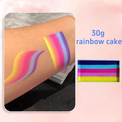 30g Water Based Rainbow Split Cake Face Painting Makeup Pastel UV Aqua Eyeliner for Body Art Party Halloween Christmas