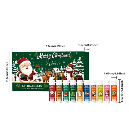 Christmas Limited Lipstick Case 10pcs Plant Extract Multi Flavor Moisturizing  Repairing Lip Dryness Lipstick Gift To Women New