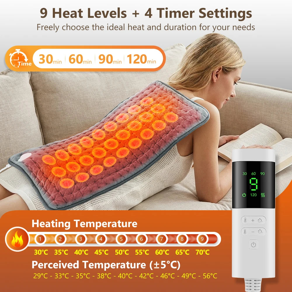 Jade Heating Pad for Period Comfort, Warm Belly Wrap with 27 Natural Jade Stones, 9 Heat Levels, 4 Timers, Washable Mat
