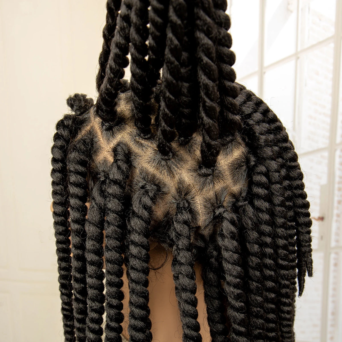 16 Inches Short Synthetic Full Lace Twist Braided Wigs Natural Knotless Box Braiding Wig for Black Women