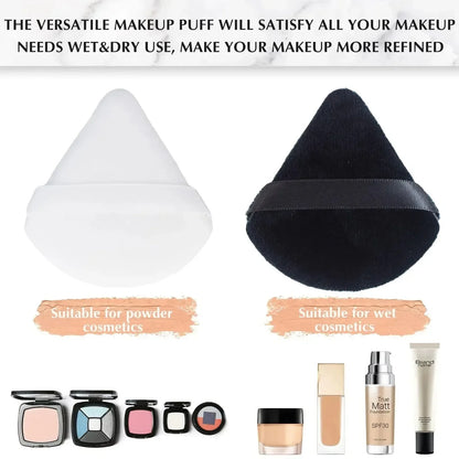 2/5/10/20Pcs Triangle Velvet Powder Puff Mini Face Makeup Sponge Washable Lightweight Cosmetics