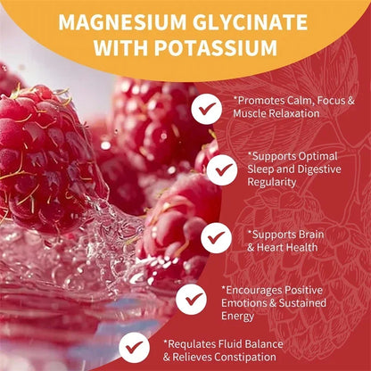Magnesium Glycinate Gummies - Brain Health, Strengthen Muscles and Bones, Improve Sleep, Relax Nerves