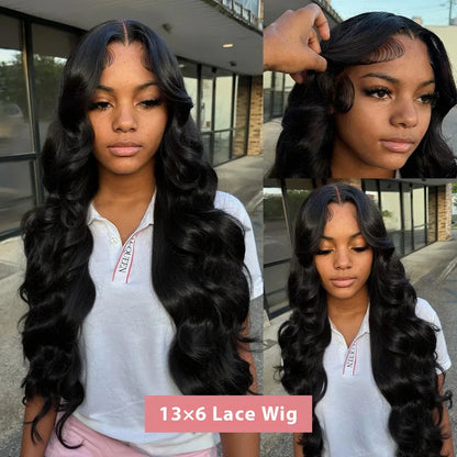 32 13x6HD Transparent Lace Front Wig Body Wave Human Hair 13x4 Lace Front Wig Glue Free Closed Wig Female