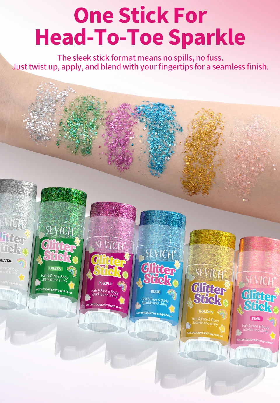 Fairy Dust Sparkling Sequins Glitter Bar Makeup Face Body Glitter Gel Hair Glitter Spray Christmas Paillette for Child Girl