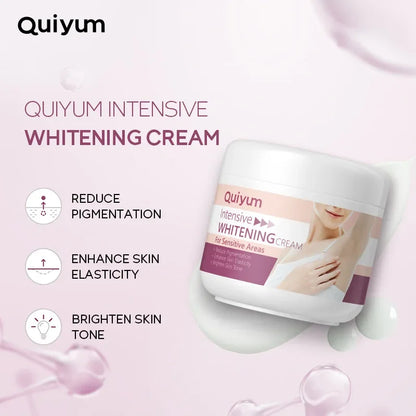 Quiyum Intensive Whitening Cream For Sensitive Areas Underarm Armpit Elbow Knee Private Parts Skin Lightening Brightening 30g